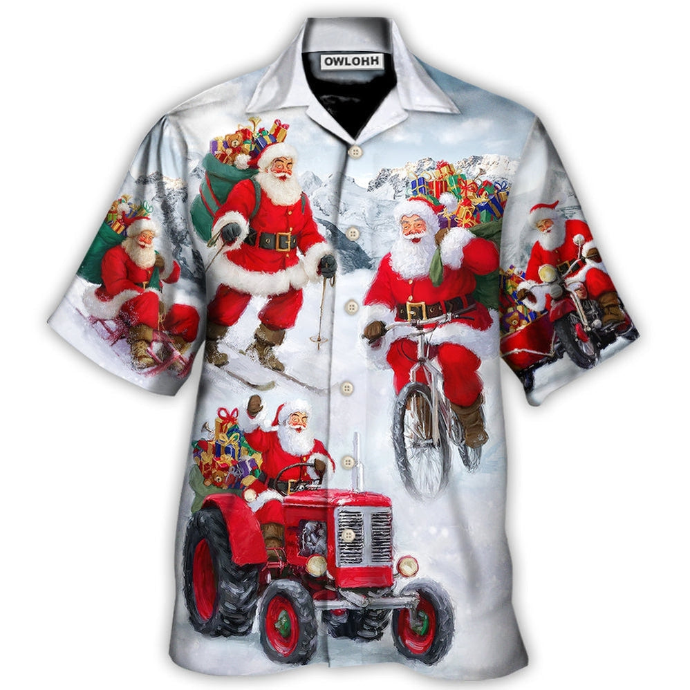 Hawaiian Shirt / Adults / S Christmas Having Fun With Santa Claus Gift For Xmas - Hawaiian Shirt - Owls Matrix LTD
