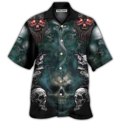 Hawaiian Shirt / Adults / S Skull Serial Killer Documentaries And Chill - Hawaiian Shirt - Owls Matrix LTD