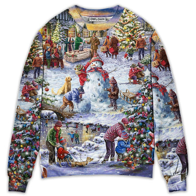 Sweater / S Christmas Winter Holiday Santa Claus Is Coming - Sweater - Ugly Christmas Sweaters - Owls Matrix LTD
