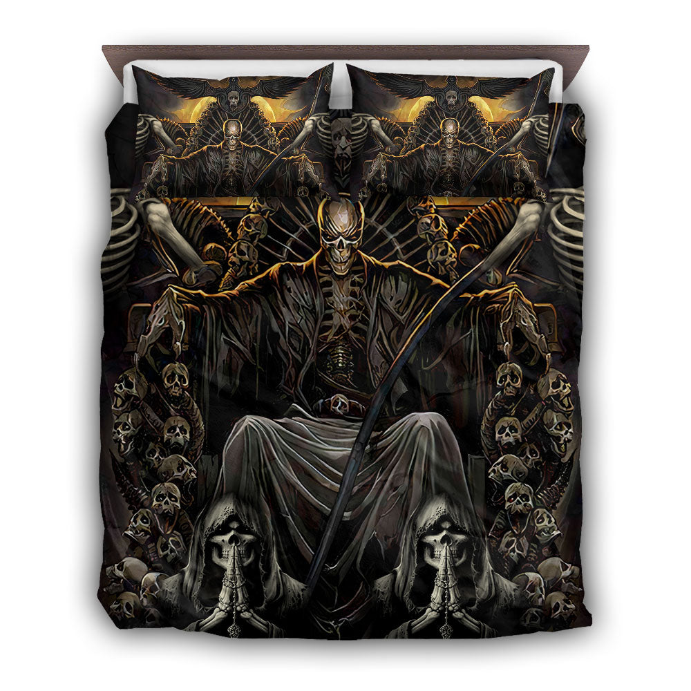 US / Twin (68" x 86") Skull Grim Reaper Dark - Bedding Cover - Owls Matrix LTD