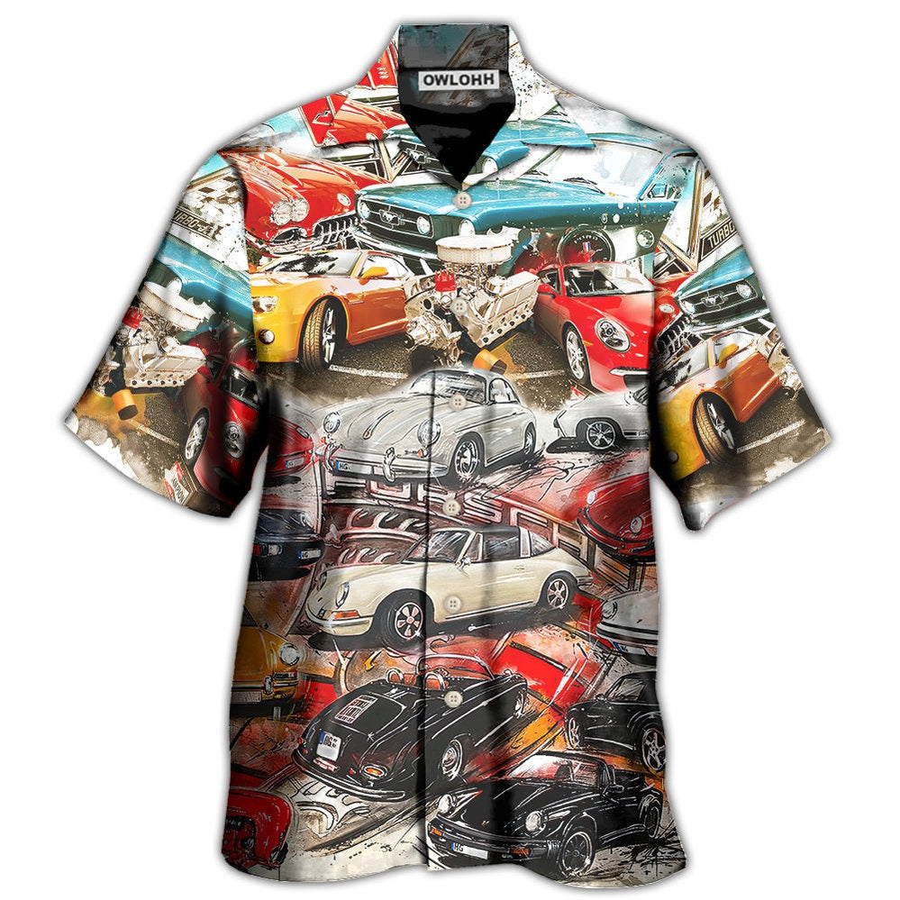 Hawaiian Shirt / Adults / S Car Retro Packed Vintage Style - Hawaiian Shirt - Owls Matrix LTD