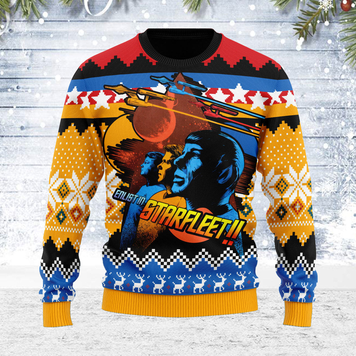 Star Trek Enlist in Starfleet!! Christmas - Sweater - Ugly Christmas Sweater