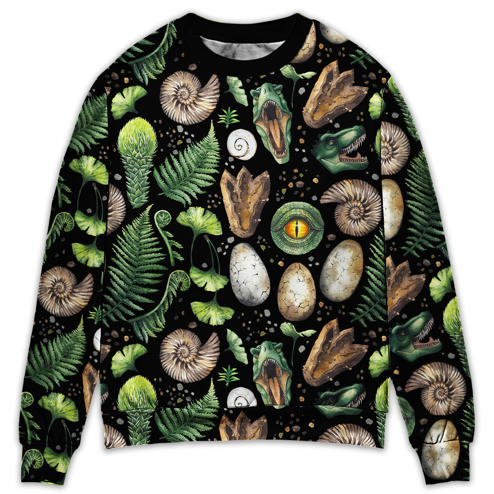 Dinosaur Amazing Pieces Black Style - Sweater - Ugly Christmas Sweaters - Owls Matrix LTD