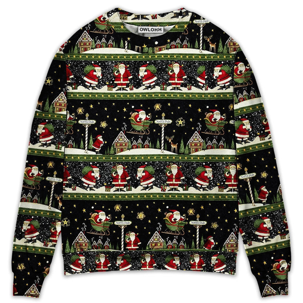 Sweater / S Christmas Santa Claus Big Night - Sweater - Ugly Christmas Sweaters - Owls Matrix LTD