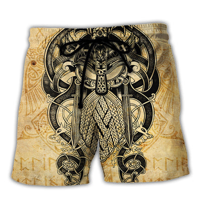 Viking Warrior Blood Pattern Cool Style - Beach Short - Owls Matrix LTD