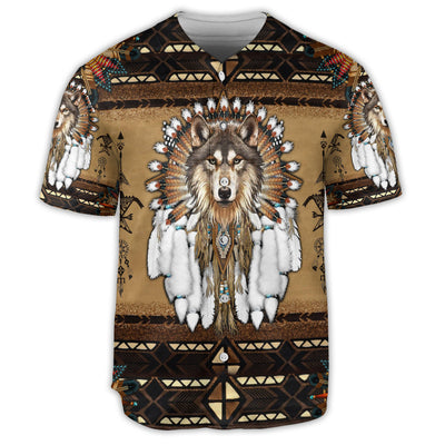 S Wolf Native American Spirit - Baseball Jersey - Owls Matrix LTD