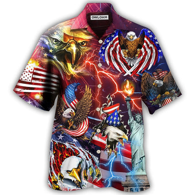 Hawaiian Shirt / Adults / S America Independence Day Eagle Lighting - Hawaiian Shirt - Owls Matrix LTD
