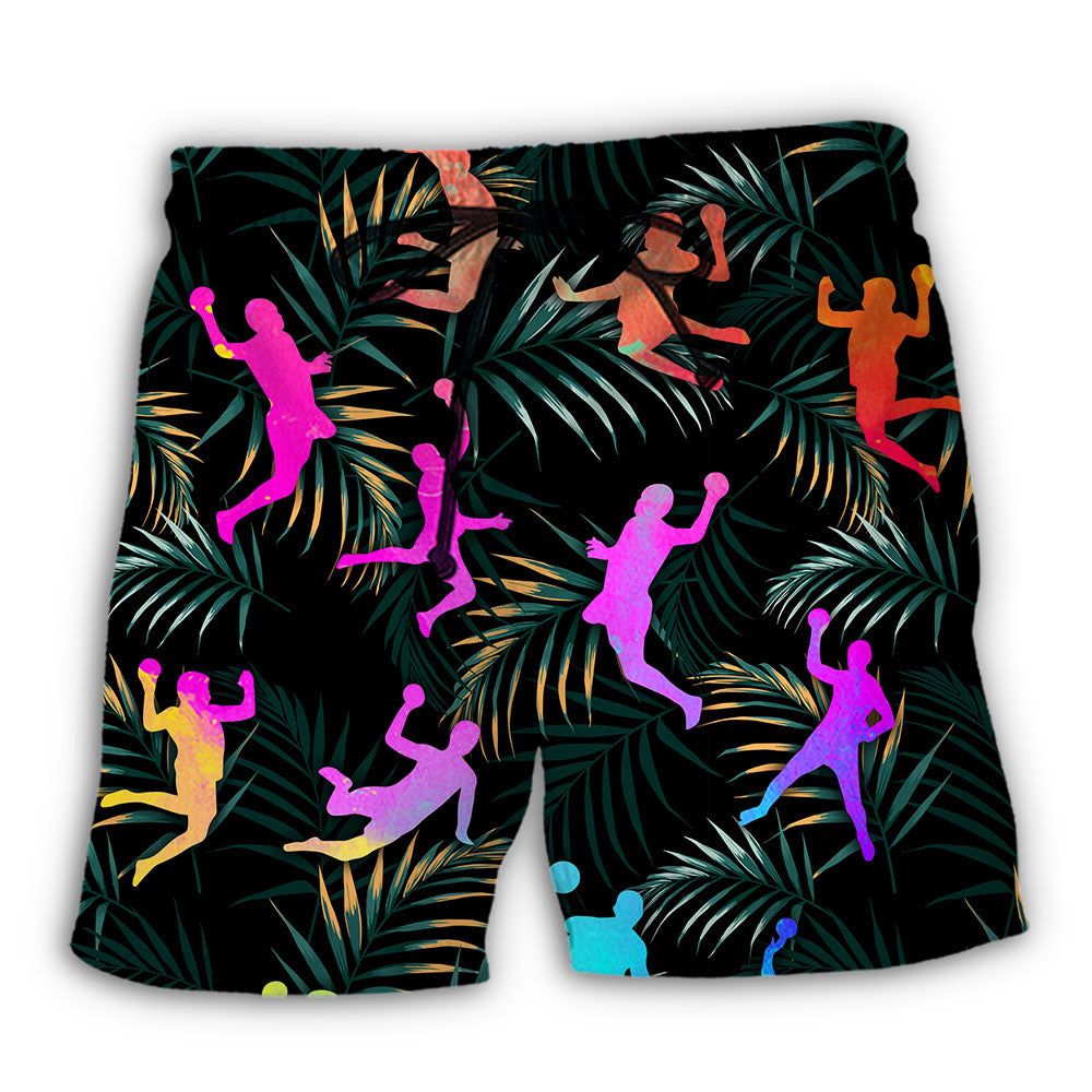 Beach Short / Adults / S Handball Watercolor Colorful Tropical - Beach Short - Owls Matrix LTD