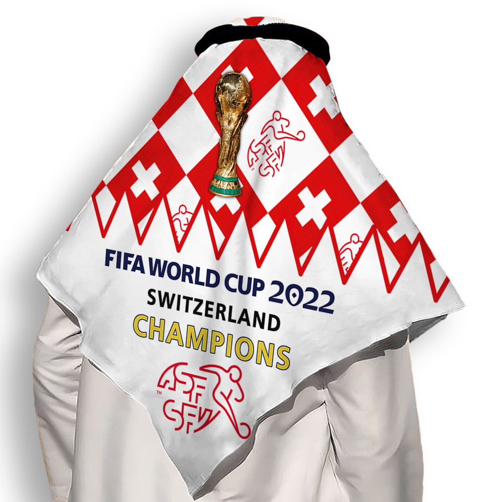 110x110cm World Cup 2022 Switzerland Champions - Keffiyeh - Owls Matrix LTD