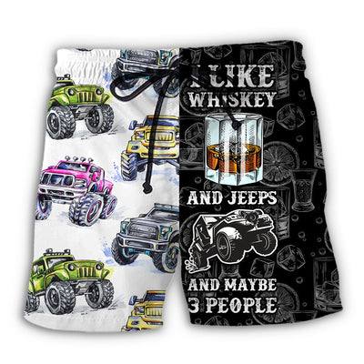 Beach Short / Adults / S Jeep I Like Whiskey And Jeeps - Beach Short - Owls Matrix LTD