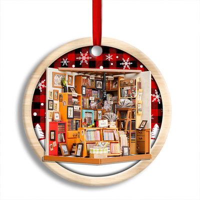 Pack 1 Bookstore Christmas A Book Is A Dream That You Hold In Your Hands - Circle Ornament - Owls Matrix LTD