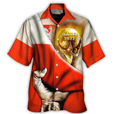Hawaiian Shirt / Adults / S World Cup Qatar 2022 Poland Will Be The Champion Flag Vintage - Hawaiian Shirt - Owls Matrix LTD