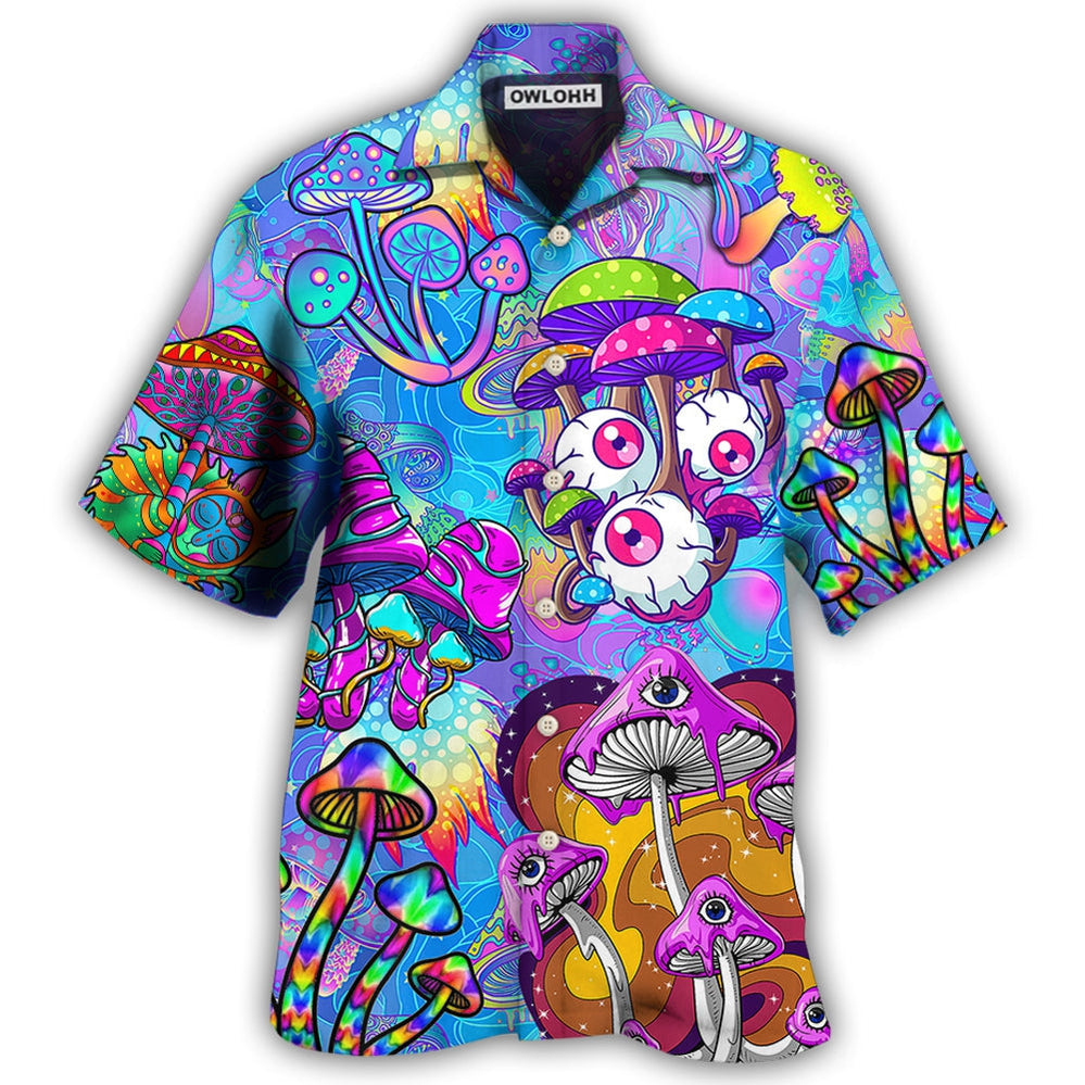 Hawaiian Shirt / Adults / S Hippie Mushroom Colorful Cool Style - Hawaiian Shirt - Owls Matrix LTD