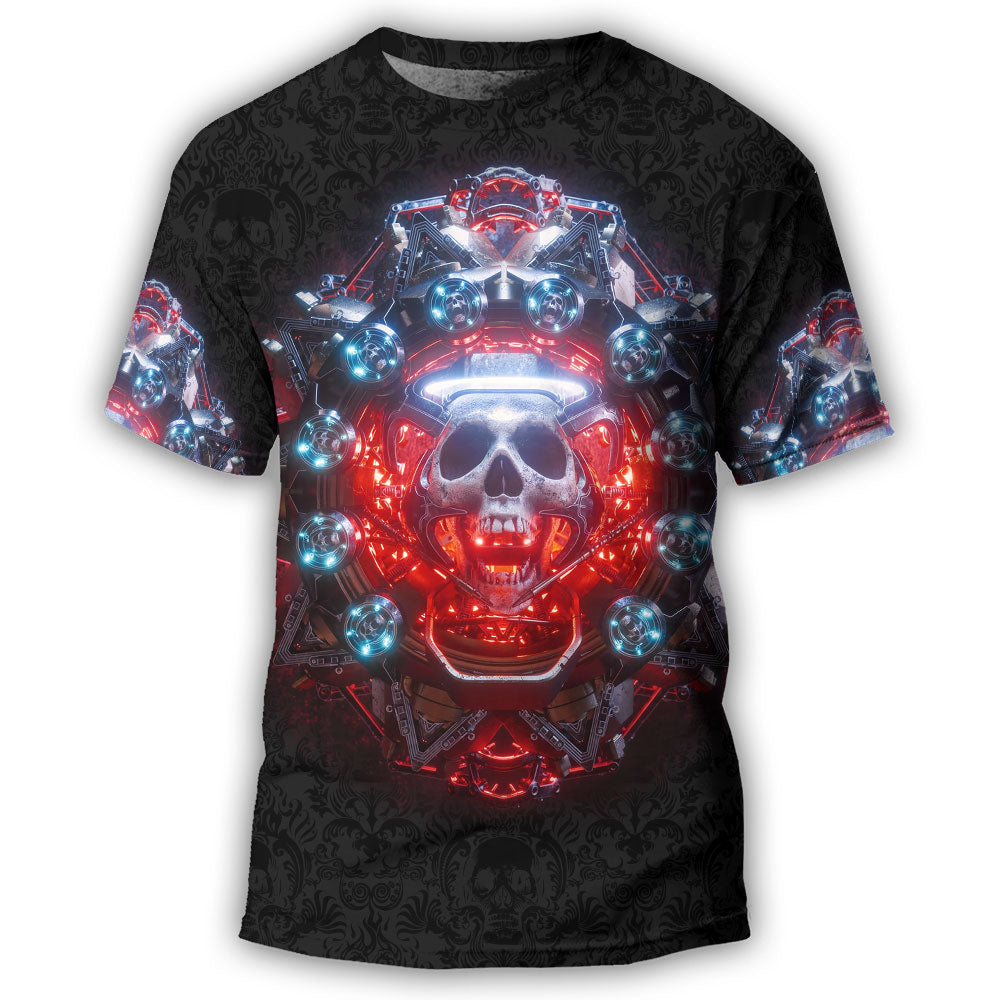 S Skull Electric Dream Or Die - Round Neck T-shirt - Owls Matrix LTD