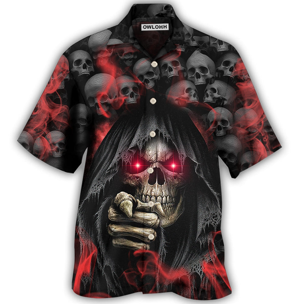 Hawaiian Shirt / Adults / S Skull Dark Red Smoke Lighting - Hawaiian Shirt - Owls Matrix LTD