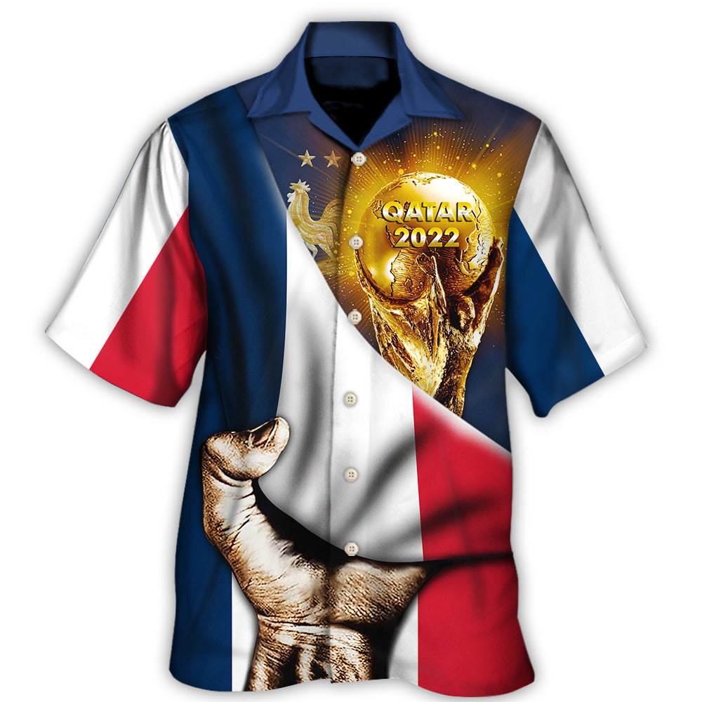 Hawaiian Shirt / Adults / S World Cup Qatar 2022 France Will Be The Champion Flag Vintage - Hawaiian Shirt - Owls Matrix LTD