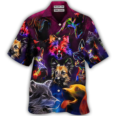 Hawaiian Shirt / Adults / S Dog Neon Lightning Style - Hawaiian Shirt - Owls Matrix LTD