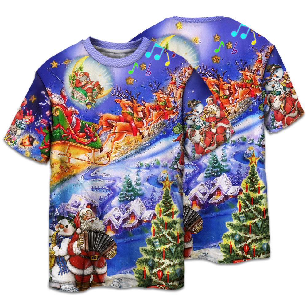 T-shirt / S Christmas Santa Love Christmas Everytime - Pajamas Short Sleeve - Owls Matrix LTD