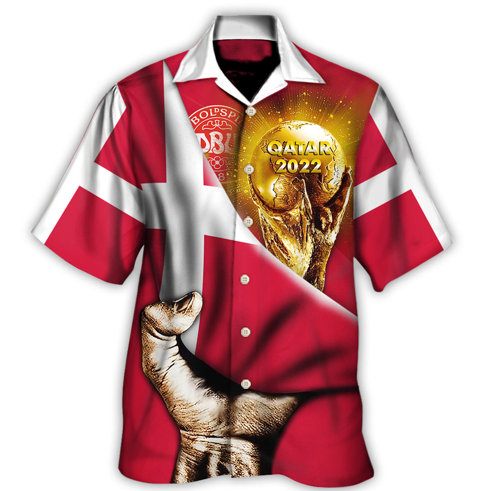 Hawaiian Shirt / Adults / S World Cup Qatar 2022 Denmark Will Be The Champion Flag Vintage - Hawaiian Shirt - Owls Matrix LTD