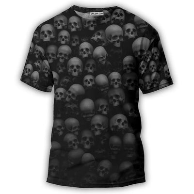 S Skull Let Them Go To Hell - Round Neck T-shirt - Owls Matrix LTD