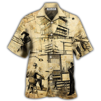 Hawaiian Shirt / Adults / S Architect - A Day In The Life Of An Architect - Hawaiian Shirt - Owls Matrix LTD