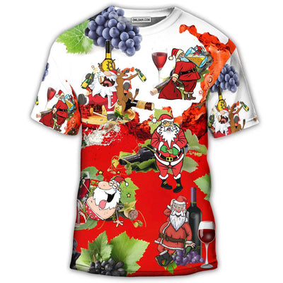 S Christmas Santa Get Drunk At Christmas Party - Round Neck T-shirt - Owls Matrix LTD