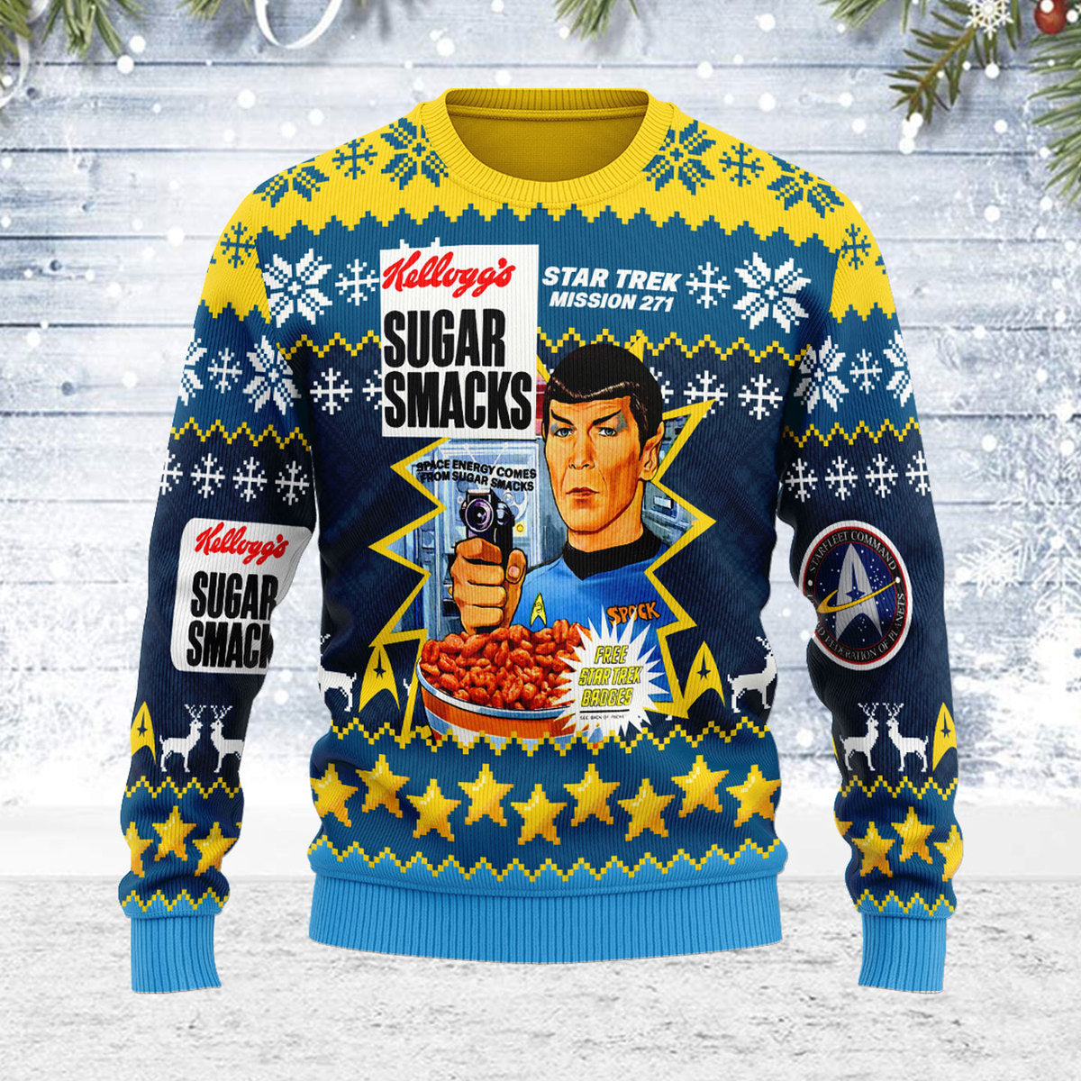 Star Trek Sugar Smacks ST Mission271 Christmas - Sweater - Ugly Christmas Sweater