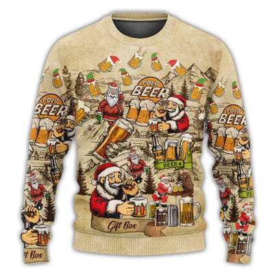 Christmas Sweater / S Christmas Merry Xmas Love Beer - Sweater - Ugly Christmas Sweaters - Owls Matrix LTD