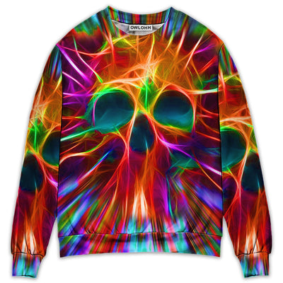 S Skull Rainbow Color Love Cool Style - Sweater - Ugly Christmas Sweaters - Owls Matrix LTD