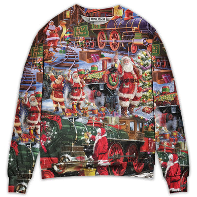 Sweater / S Santa Christmas Snow Village Christmas Spirit Of Giving - Sweater - Ugly Christmas Sweaters - Owls Matrix LTD