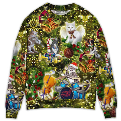 Sweater / S Cat Merry Christmas Angel - Sweater - Ugly Christmas Sweaters - Owls Matrix LTD