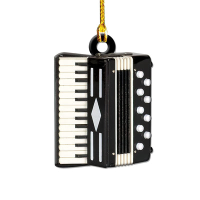 Pack 1 Accordion Black Accordion Music Instrument Replica - Custom Shape Ornament - Owls Matrix LTD