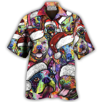 Hawaiian Shirt / Adults / S Dog Christmas Colorful Art Style - Hawaiian Shirt - Owls Matrix LTD