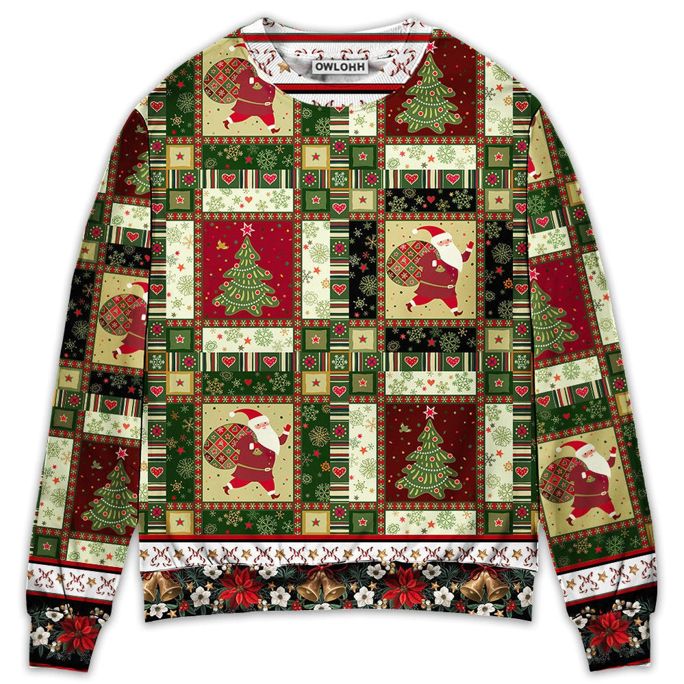 Sweater / S Christmas Santa And Fir-tree - Sweater - Ugly Christmas Sweaters - Owls Matrix LTD