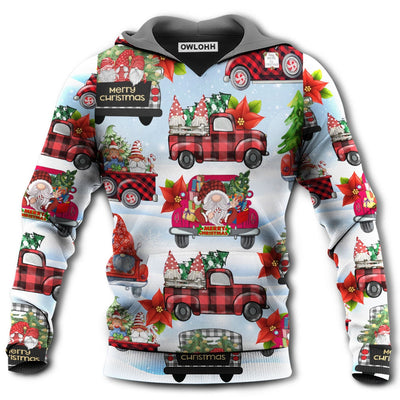 Unisex Hoodie / S Gnome And Christmas Truck Merry Xmas - Hoodie - Owls Matrix LTD
