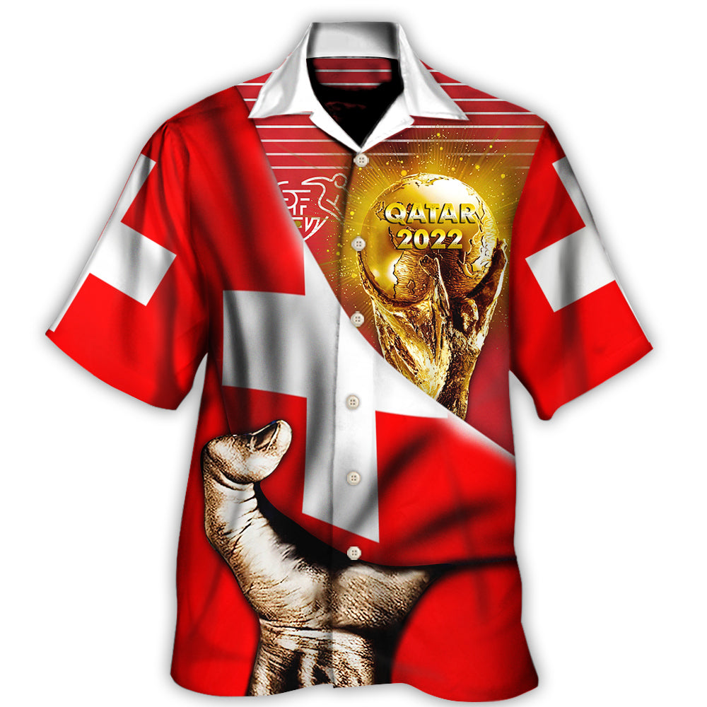 Hawaiian Shirt / Adults / S World Cup Qatar 2022 Switzerland Will Be The Champion Flag Vintage - Hawaiian Shirt - Owls Matrix LTD