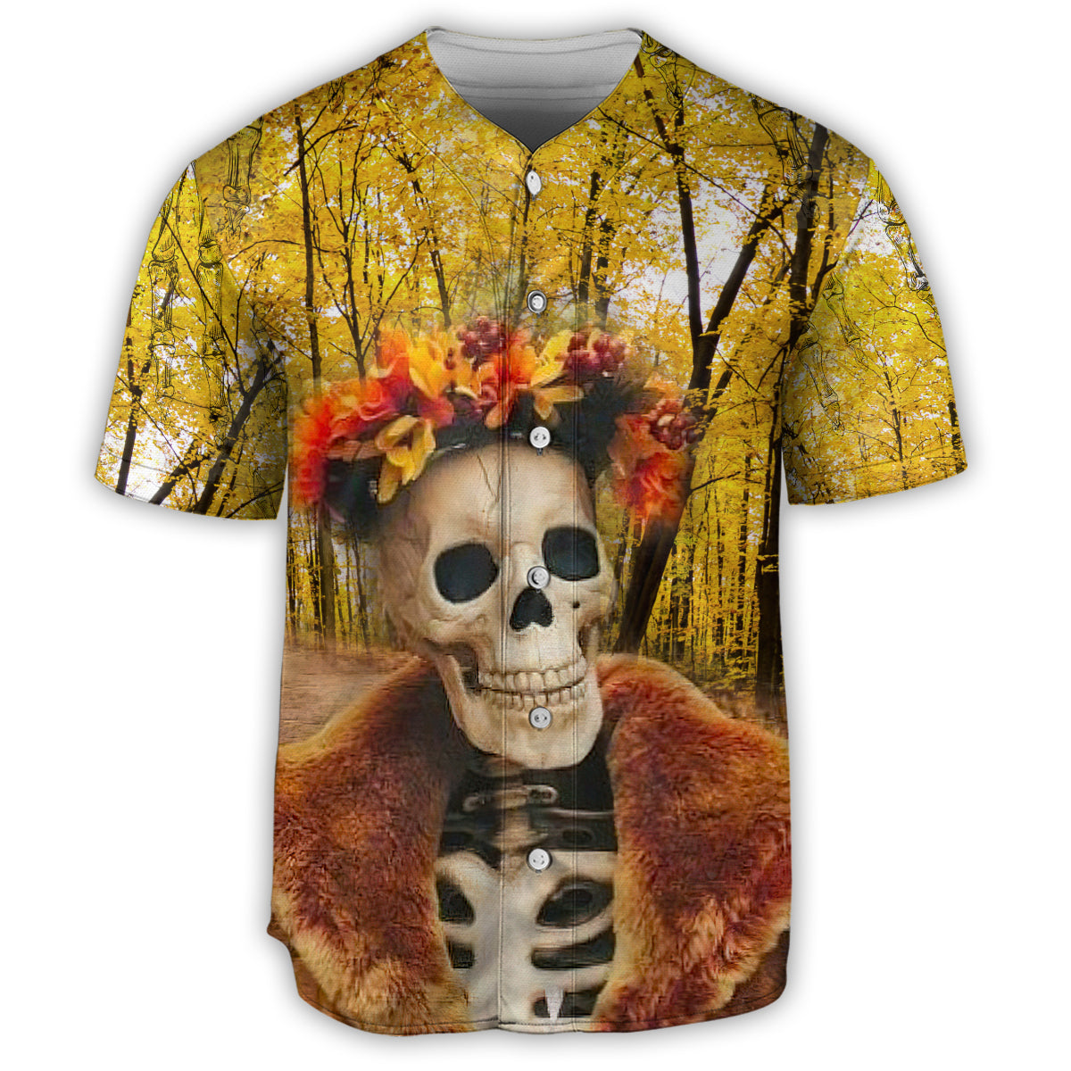 S Skull Amazing Skeletonin Autumn - Baseball Jersey - Owls Matrix LTD