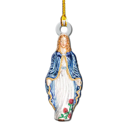 Christmas Virgin Mary Love Christmas - Custom Shape Ornament - Owls Matrix LTD