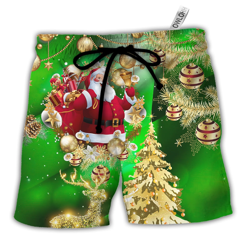 Beach Short / Adults / S Christmas Tree Green Style - Beach Short - Owls Matrix LTD