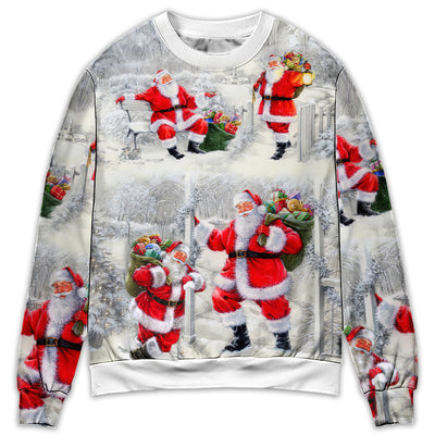 Sweater / S Christmas Santa Is Always With You Art Style - Sweater - Ugly Christmas Sweaters - Owls Matrix LTD