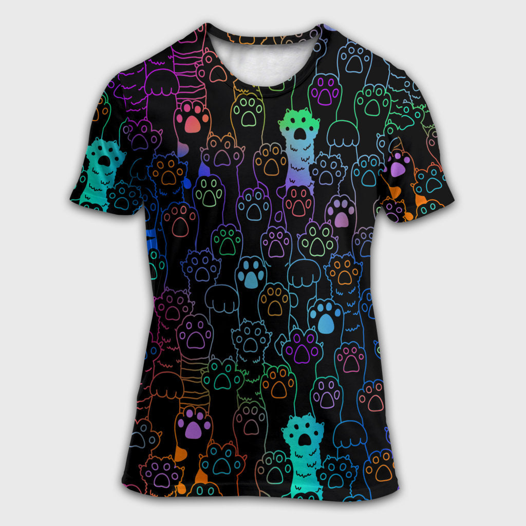 S Cat Cutie Little Paw - Round Neck T-shirt - Owls Matrix LTD