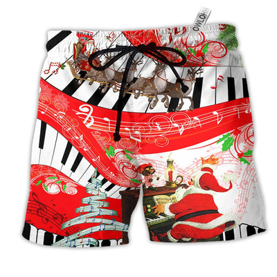 Beach Short / Adults / S Christmas Love Colorful Music - Beach Short - Owls Matrix LTD