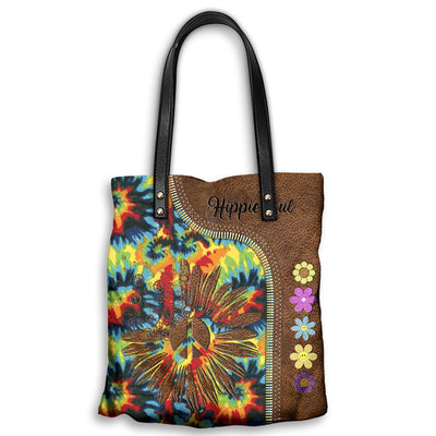 M ( "12.2 x 13.4" ) Hippie Soul Color Peaceful - Leather Hand Bag - Owls Matrix LTD