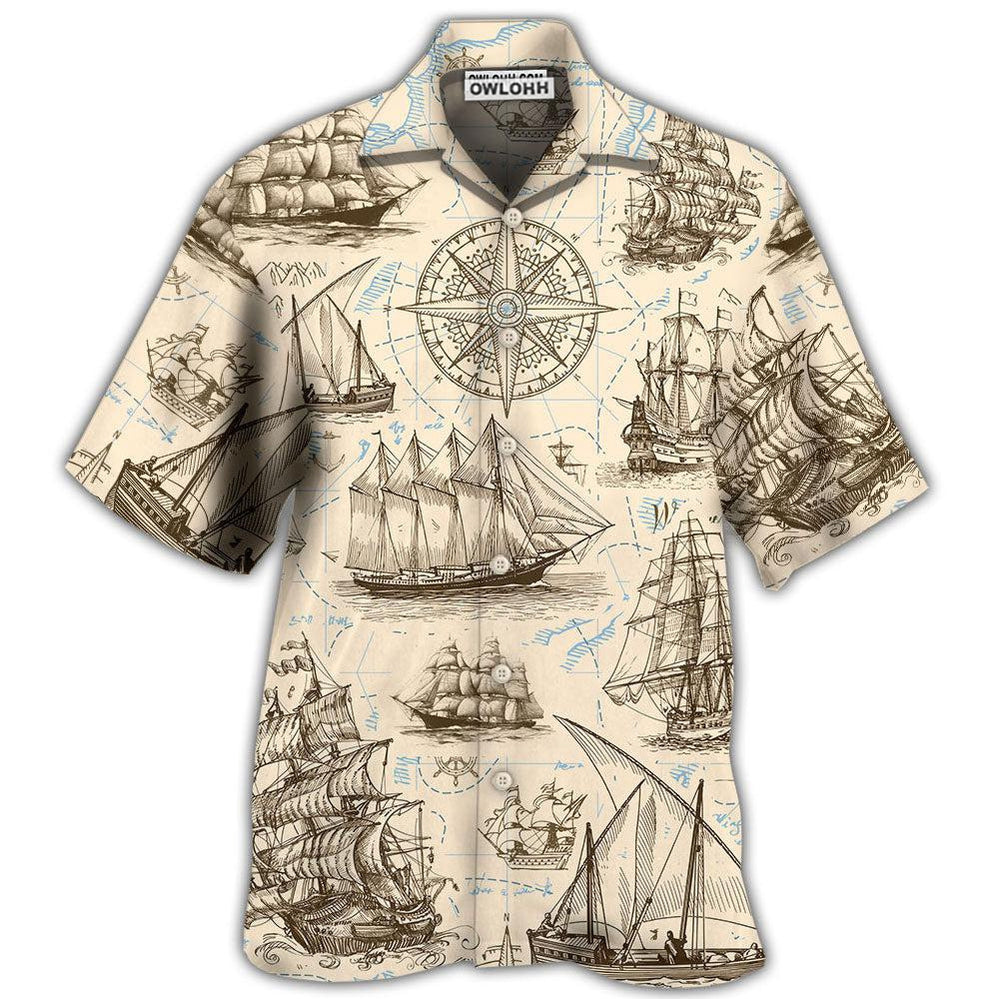 Hawaiian Shirt / Adults / S Sailing Vintage Pirate Map - Hawaiian Shirt - Owls Matrix LTD