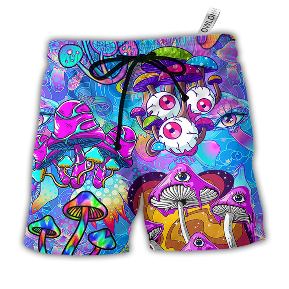 Beach Short / Adults / S Hippie Mushroom Colorful Cool Style - Beach Short - Owls Matrix LTD