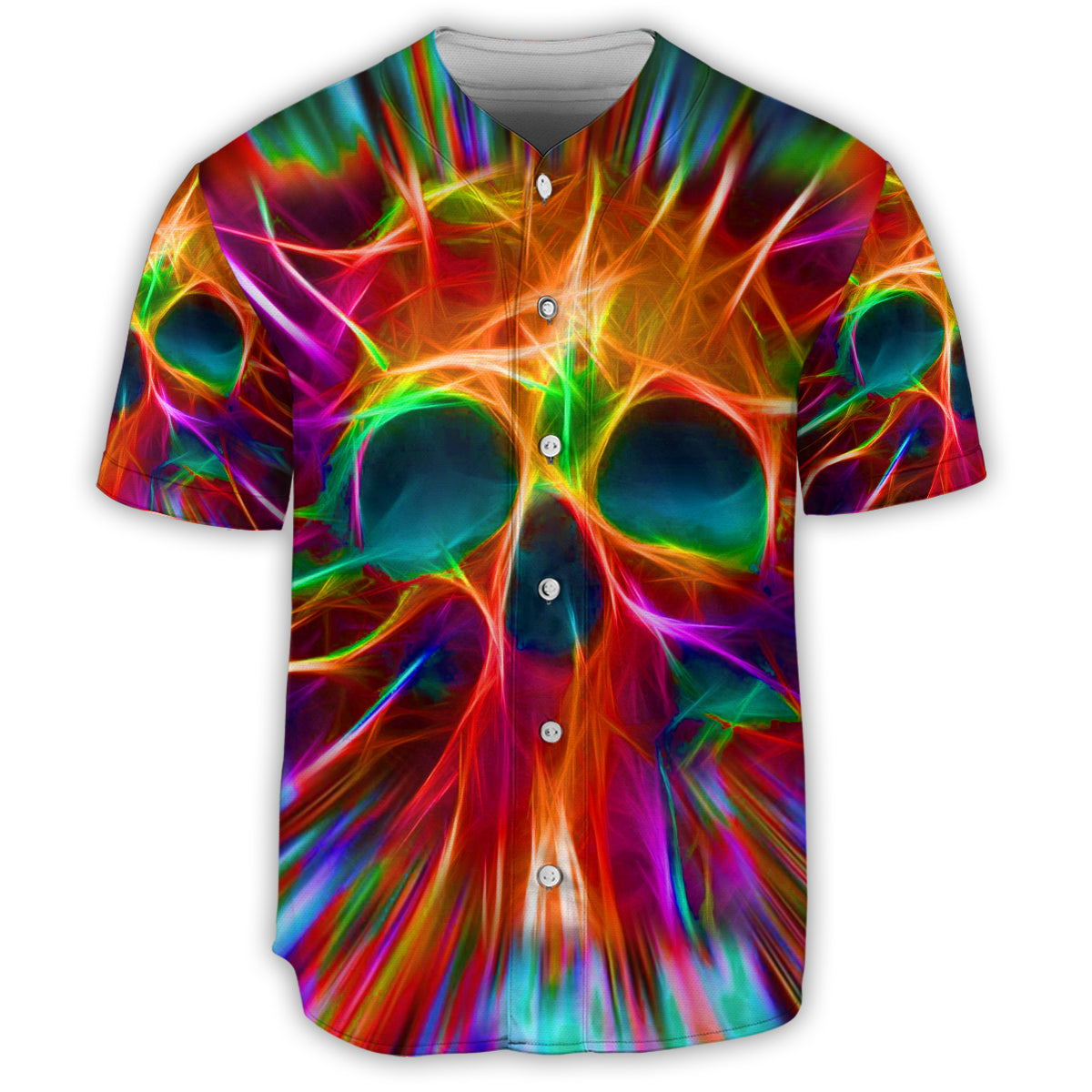S Skull Rainbow Color Love Cool Style - Baseball Jersey - Owls Matrix LTD