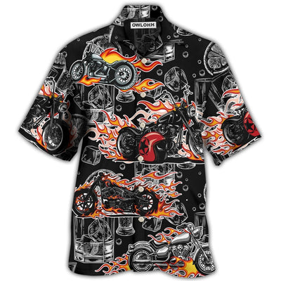 Hawaiian Shirt / Adults / S Motorcycle I Like Motorcycles And Whiskey - Hawaiian Shirt - Owls Matrix LTD