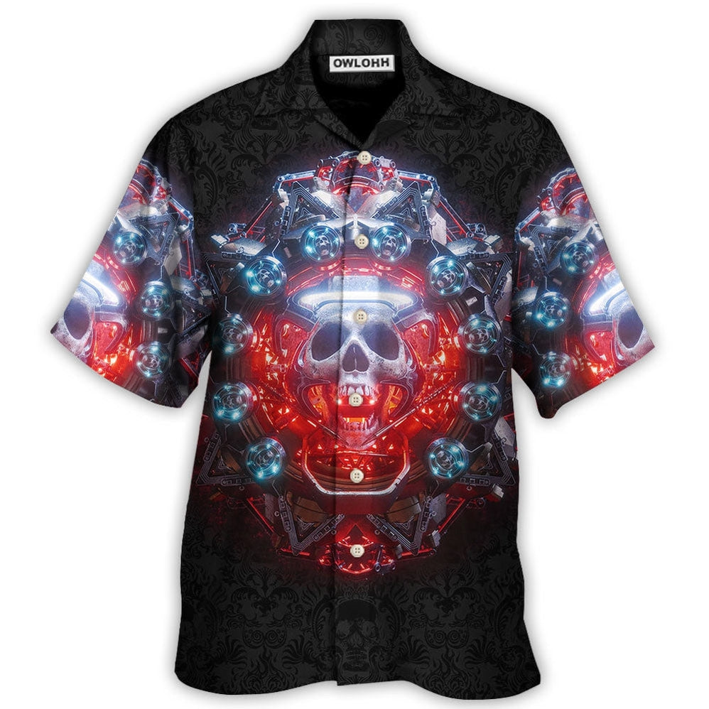 Hawaiian Shirt / Adults / S Skull Electric Dream Or Die - Hawaiian Shirt - Owls Matrix LTD