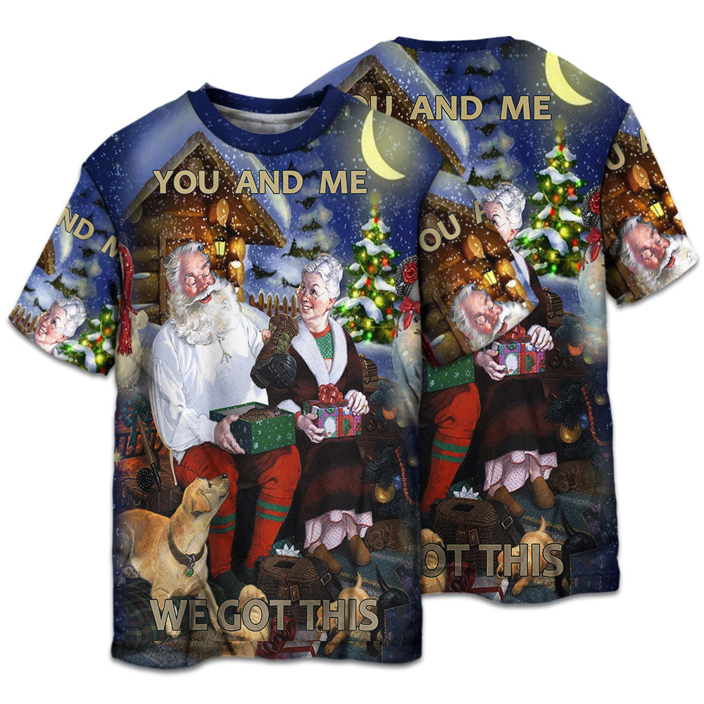 T-shirt / S Christmas You And Me We Got This - Pajamas Short Sleeve - Owls Matrix LTD