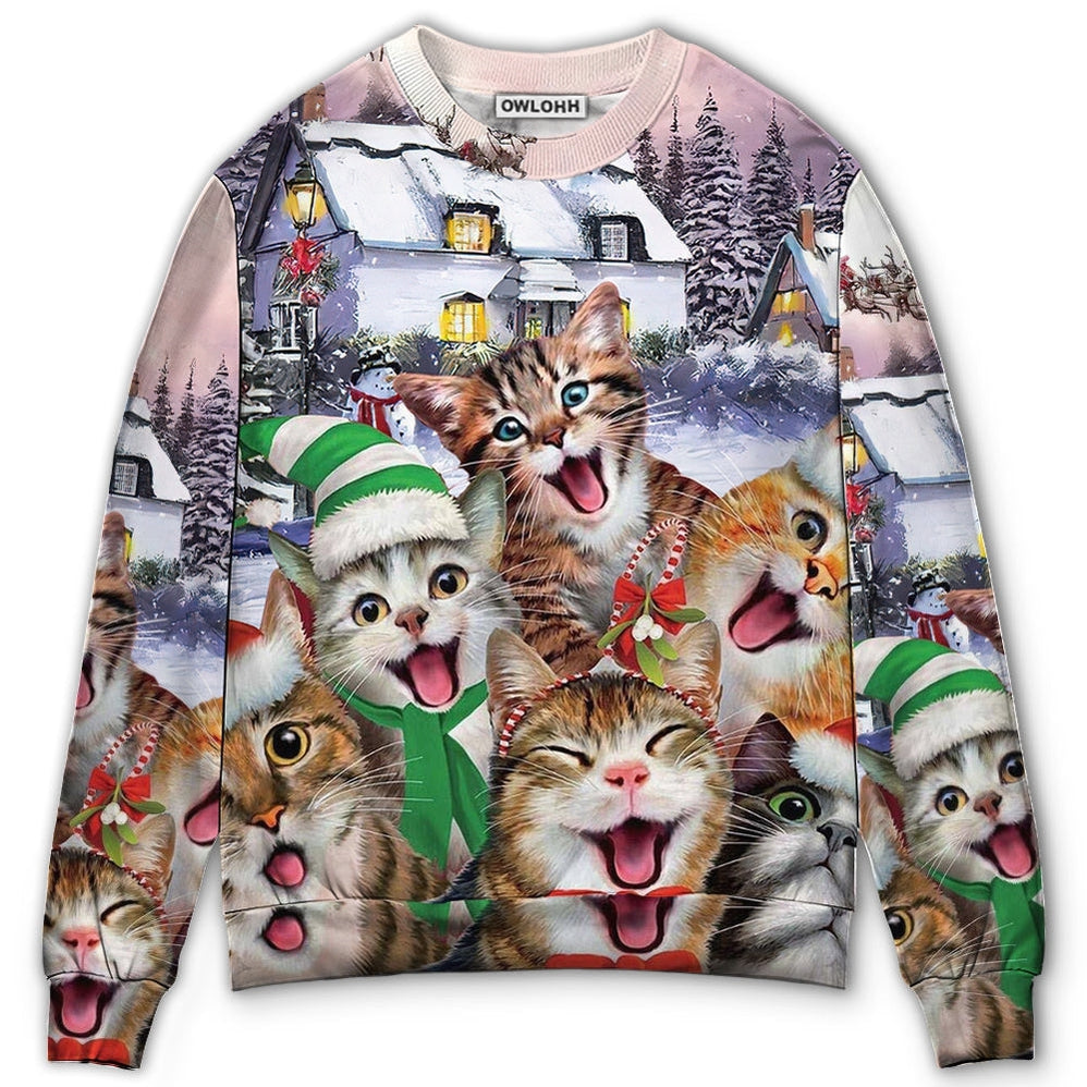 Sweater / S Christmas Cat I'm The Only One You Need - Sweater - Ugly Christmas Sweaters - Owls Matrix LTD